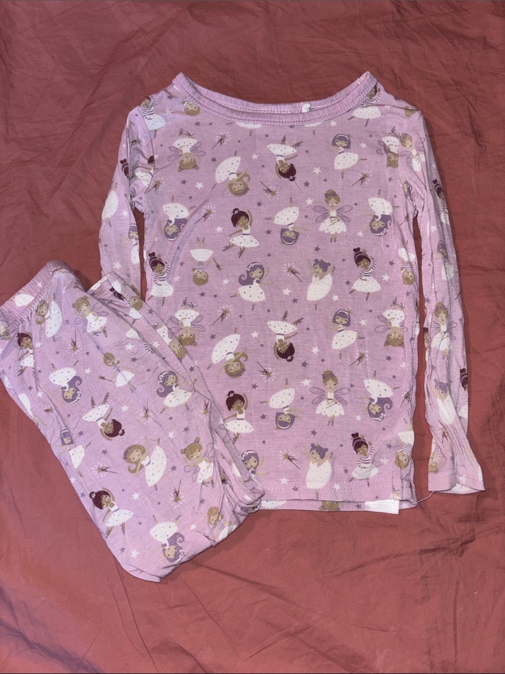 Girls' Ballet Print Long-Sleeve Pajama Set - Pink